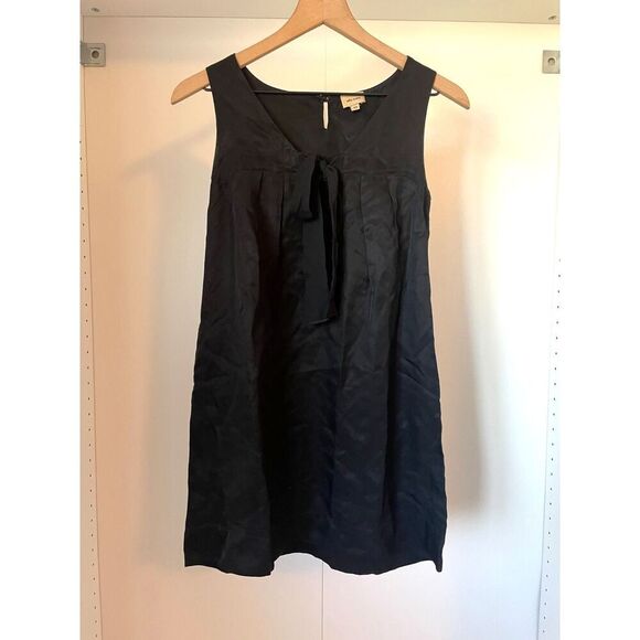 Ella Moss Black Tie Neck Sleeveless Shift Mini Dress XS - Picture 2 of 7